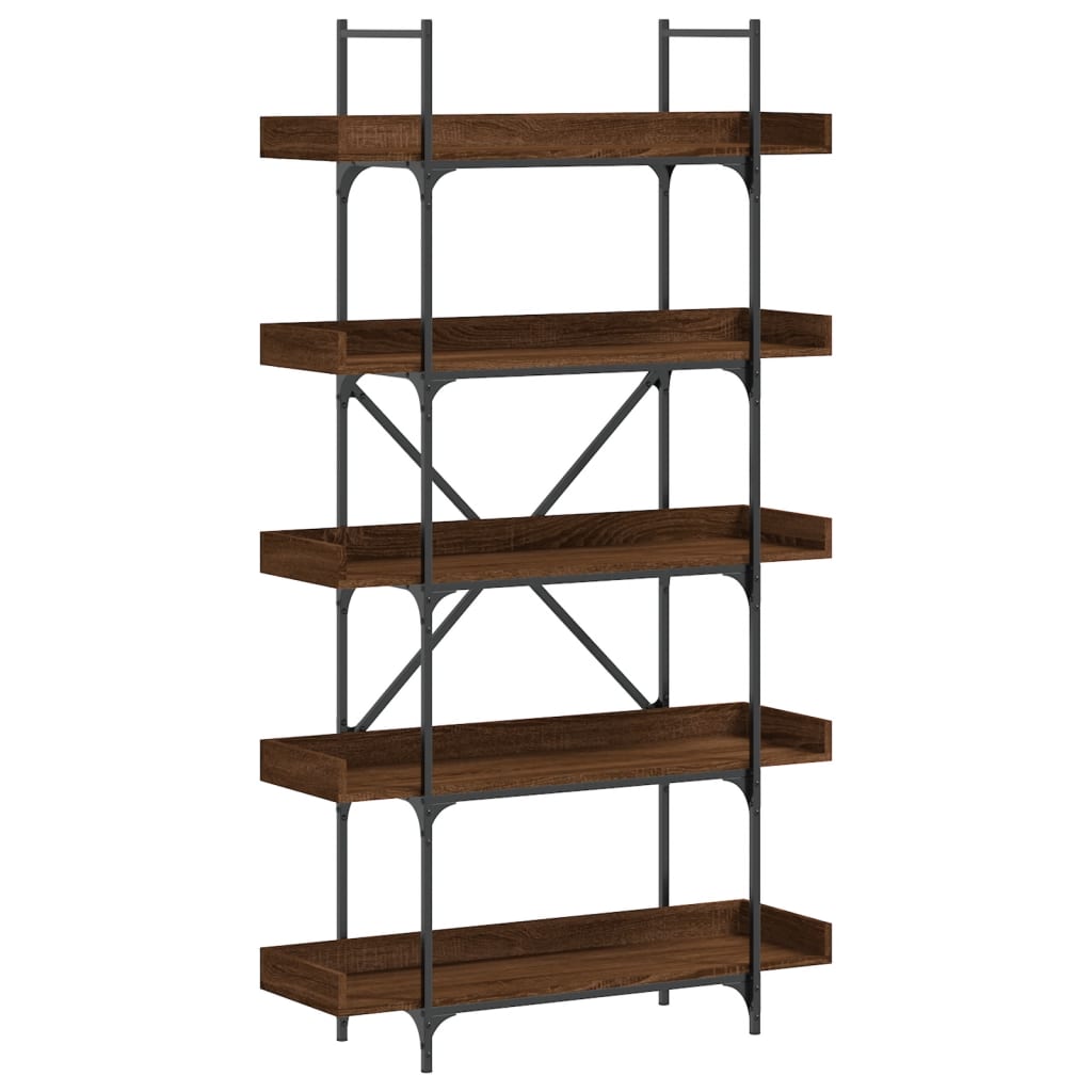 vidaXL Bücherregal 5 Böden Braun Eiche-Optik 100x33x180,5 cm