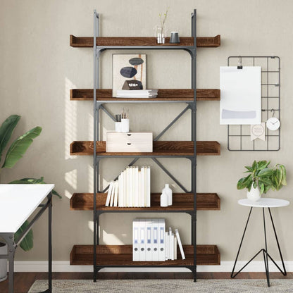 vidaXL Bücherregal 5 Böden Braun Eiche-Optik 100x33x180,5 cm