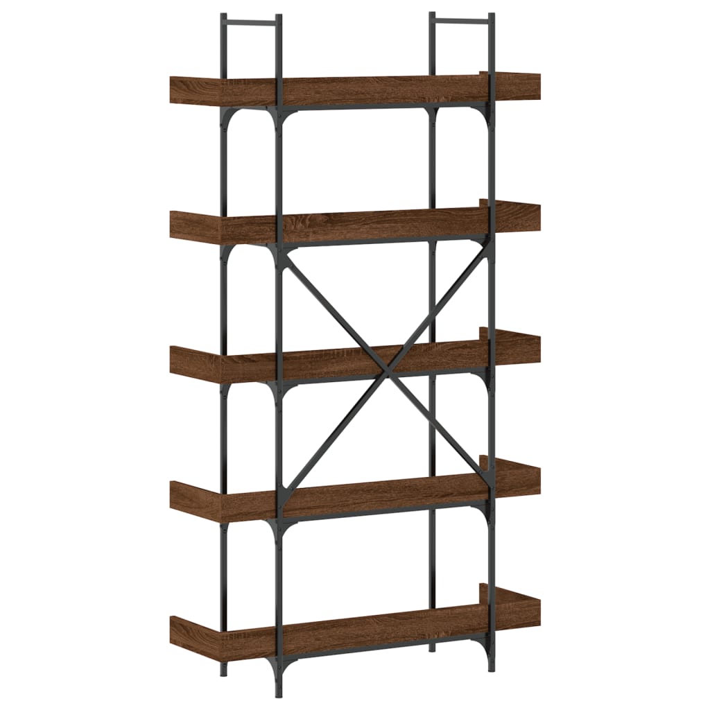 vidaXL Bücherregal 5 Böden Braun Eiche-Optik 100x33x180,5 cm