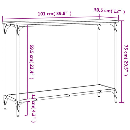 vidaXL Console Sonoma Gris 101x30,5x75 cm Bois d'ingénierie