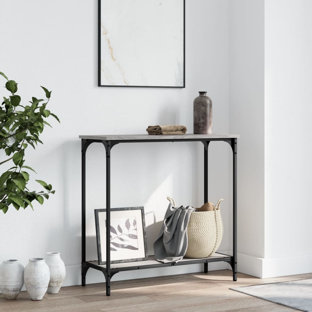 vidaXL Table console gris Sonoma 75x30,5x75 cm Bois d'ingénierie