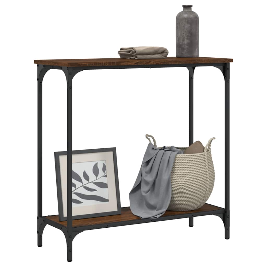 vidaXL Table console aspect chêne marron 75x30,5x75 cm Bois d'ingénierie