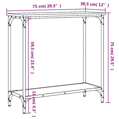 vidaXL Table console aspect chêne marron 75x30,5x75 cm Bois d'ingénierie