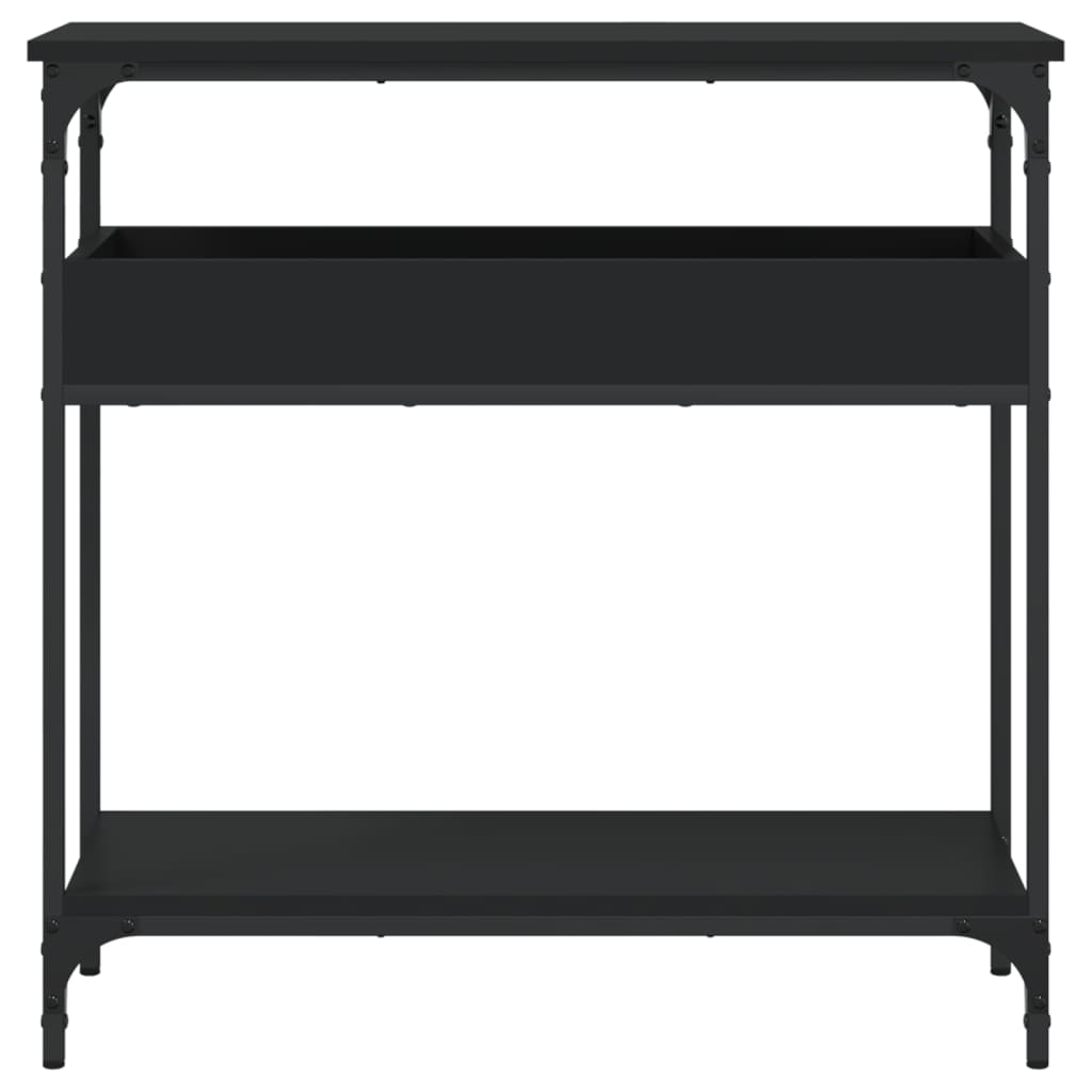 vidaXL Konsolentisch mit Ablage Schwarz 75x29x75cm Holzwerkstoff