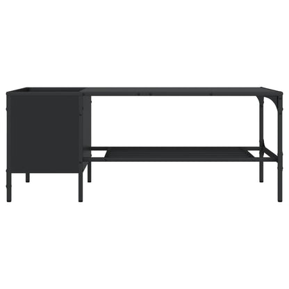 vidaXL Couchtisch mit Regal Schwarz 100x51x40 cm Holzwerkstoff