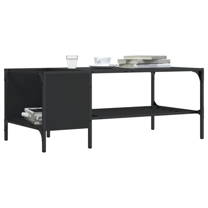 vidaXL Couchtisch mit Regal Schwarz 100x51x40 cm Holzwerkstoff