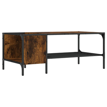 vidaXL Table basse avec étagère chêne fumé 100x51x40 cm bois d'ingénierie