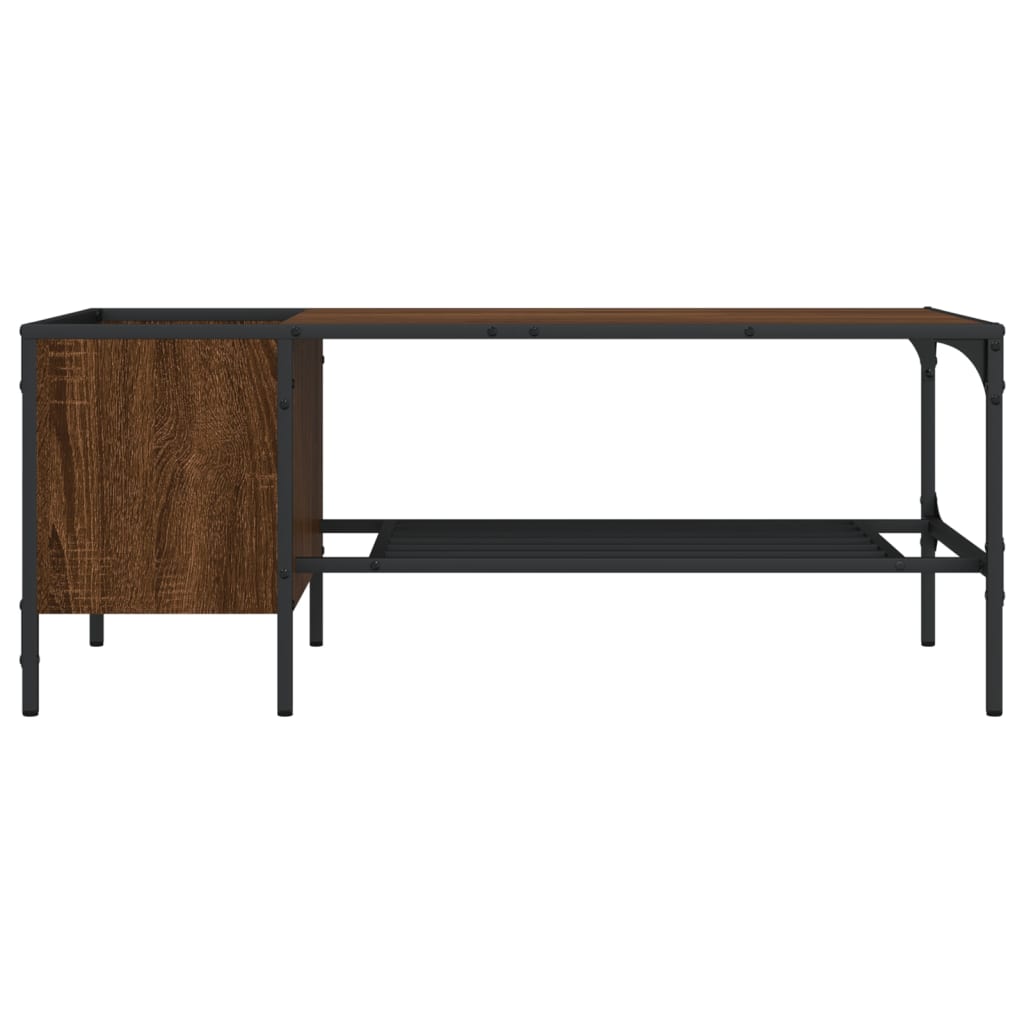 vidaXL Couchtisch mit Regal Braun Eichen-Optik 100x51x40 cm