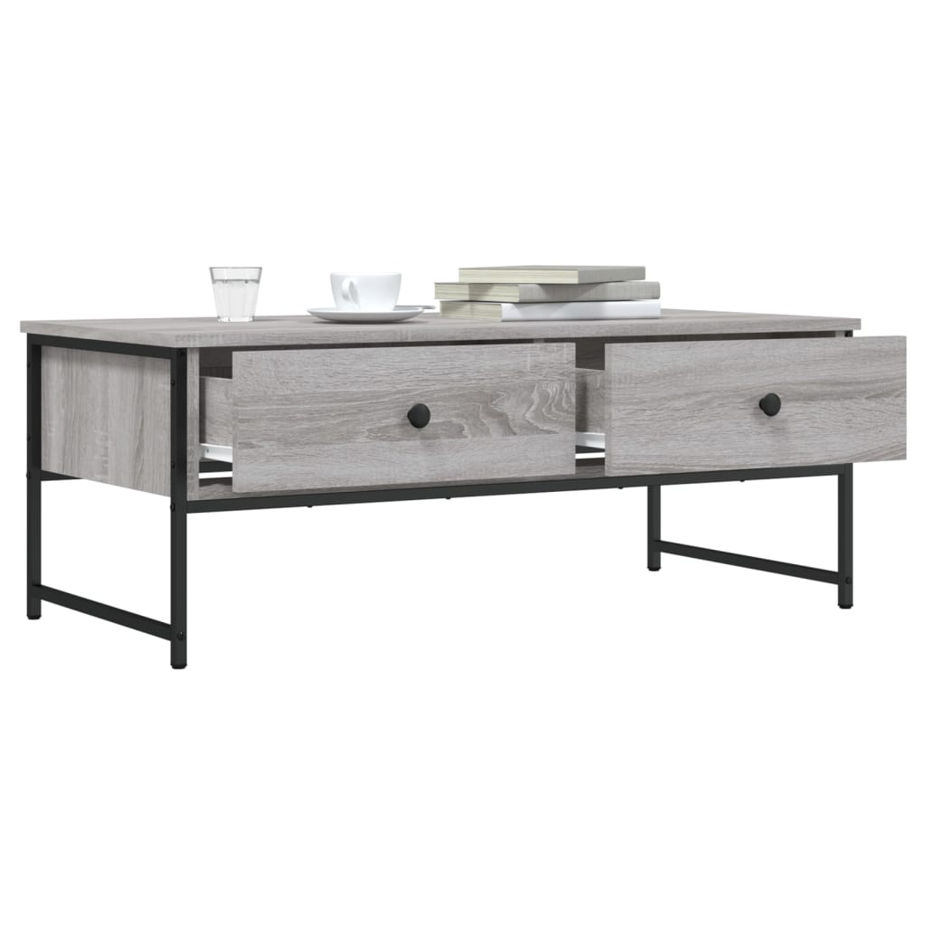 vidaXL Couchtisch Grau Sonoma 101x49x39,5 cm Holzwerkstoff