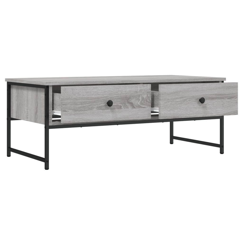 vidaXL Couchtisch Grau Sonoma 101x49x39,5 cm Holzwerkstoff