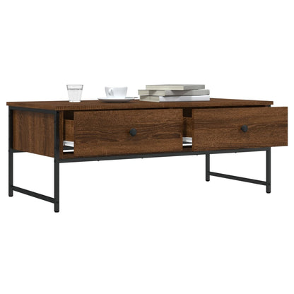 vidaXL Table basse marron aspect chêne 101x49x39,5 cm en bois d'ingénierie
