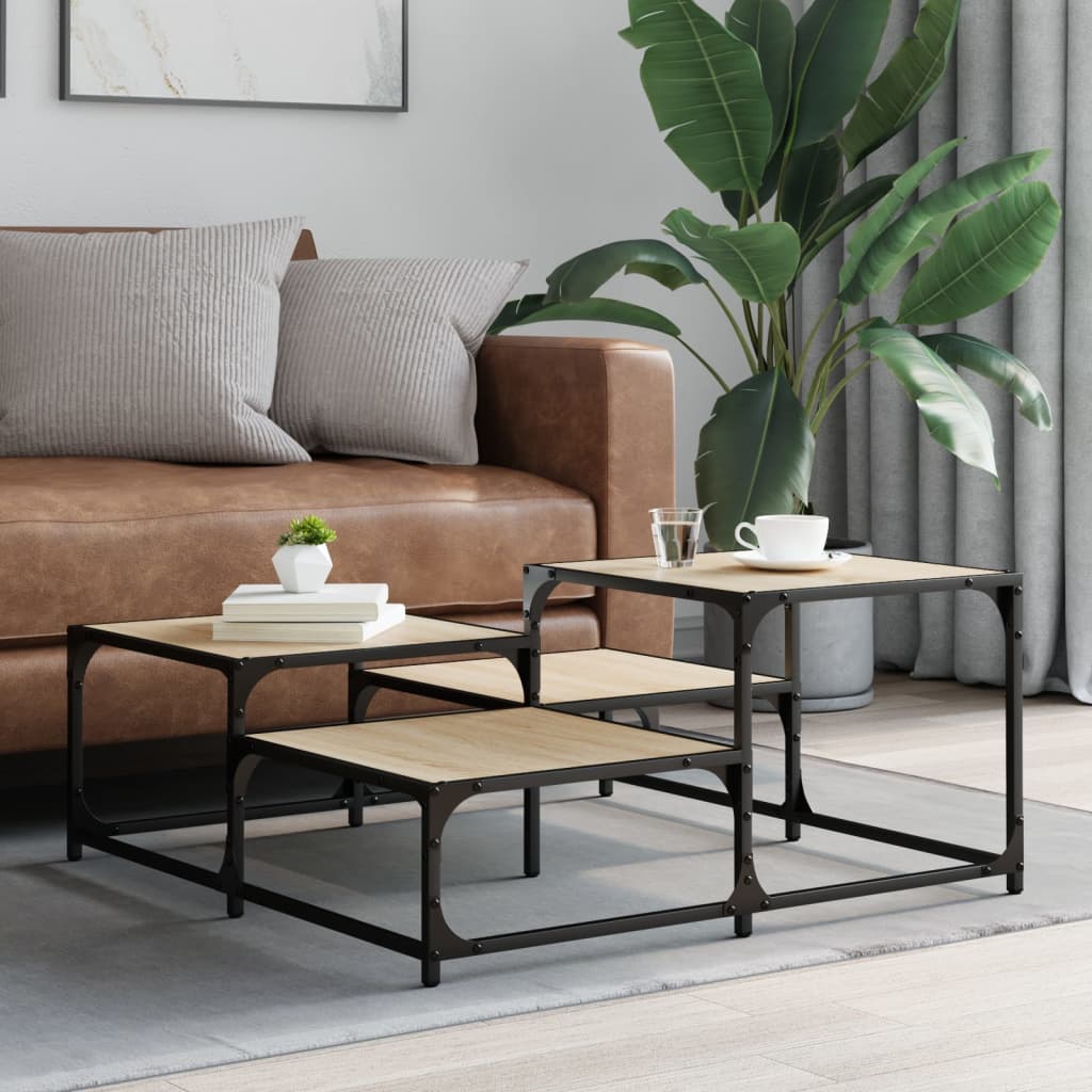 vidaXL Couchtisch Sonoma-Eiche 87,5x87,5x40 cm Holzwerkstoff