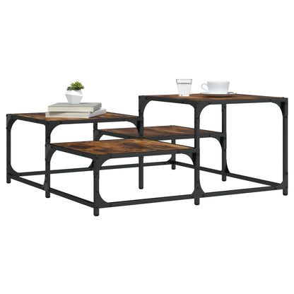 vidaXL Couchtisch Räuchereiche 87,5x87,5x40 cm Holzwerkstoff