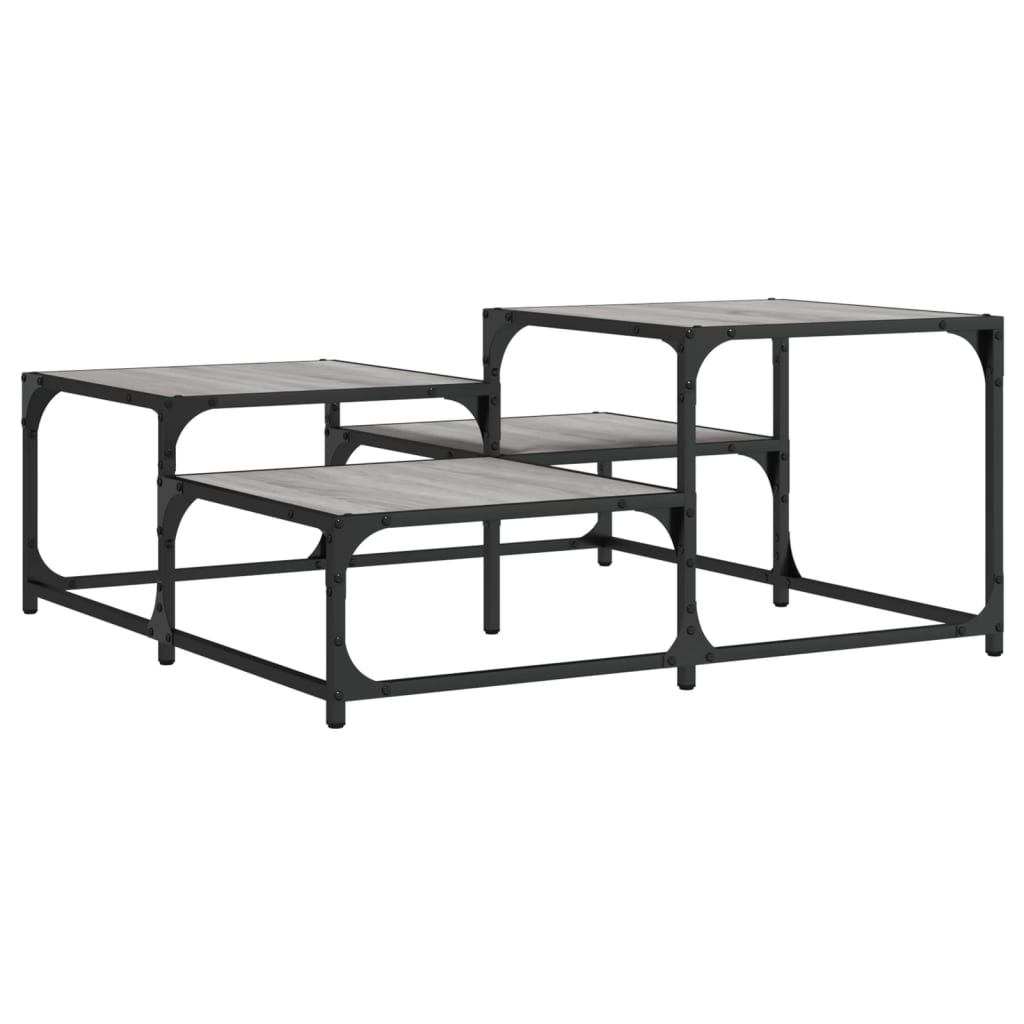 vidaXL Couchtisch Grau Sonoma 87,5x87,5x40 cm Holzwerkstoff