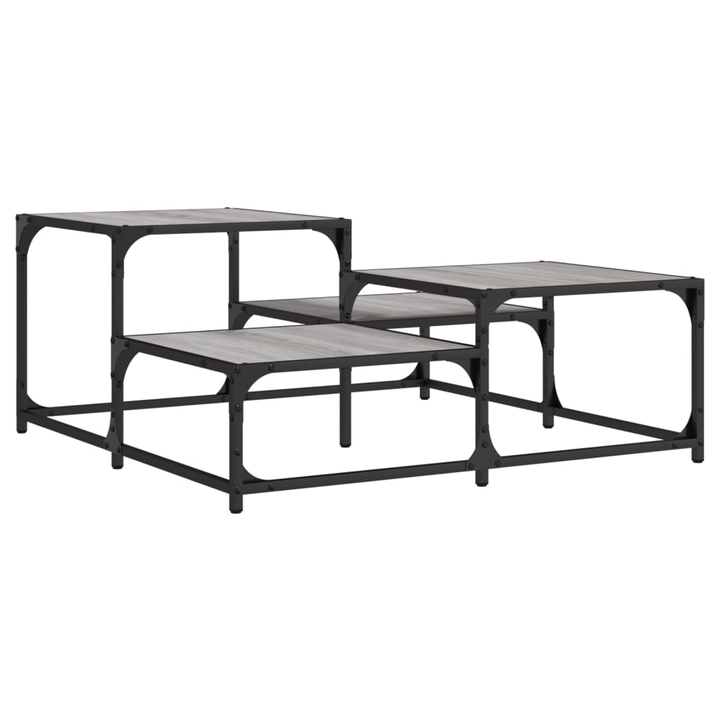 vidaXL Couchtisch Grau Sonoma 87,5x87,5x40 cm Holzwerkstoff