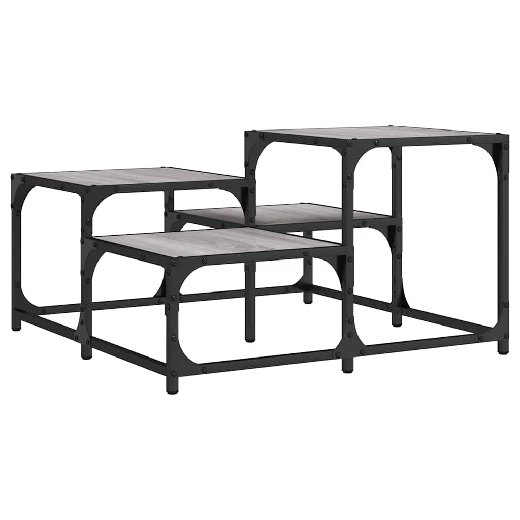 vidaXL Couchtisch Grau Sonoma 68x68x40 cm Holzwerkstoff