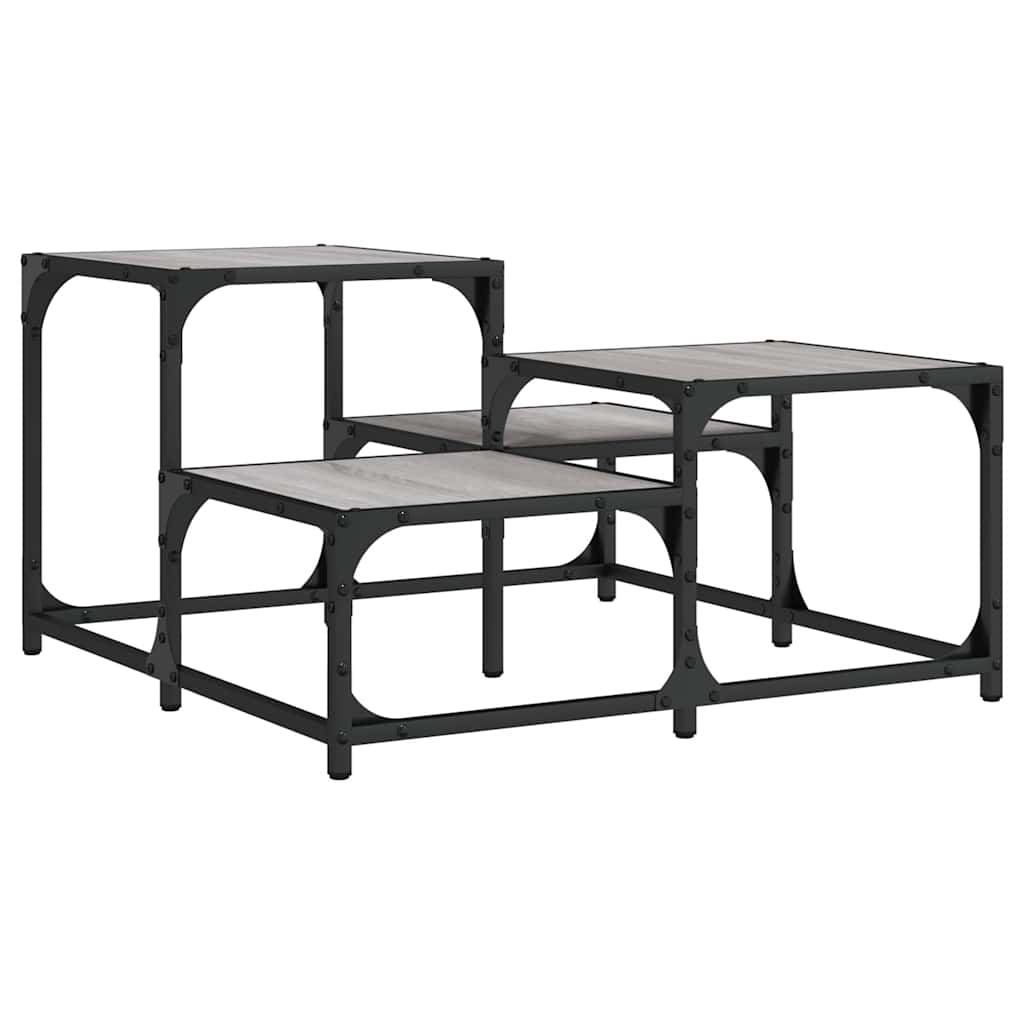 vidaXL Couchtisch Grau Sonoma 68x68x40 cm Holzwerkstoff