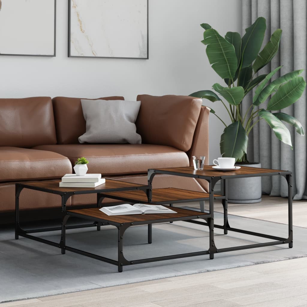 vidaXL Couchtisch Braun Eichen-Optik 107x107x40 cm Holzwerkstoff