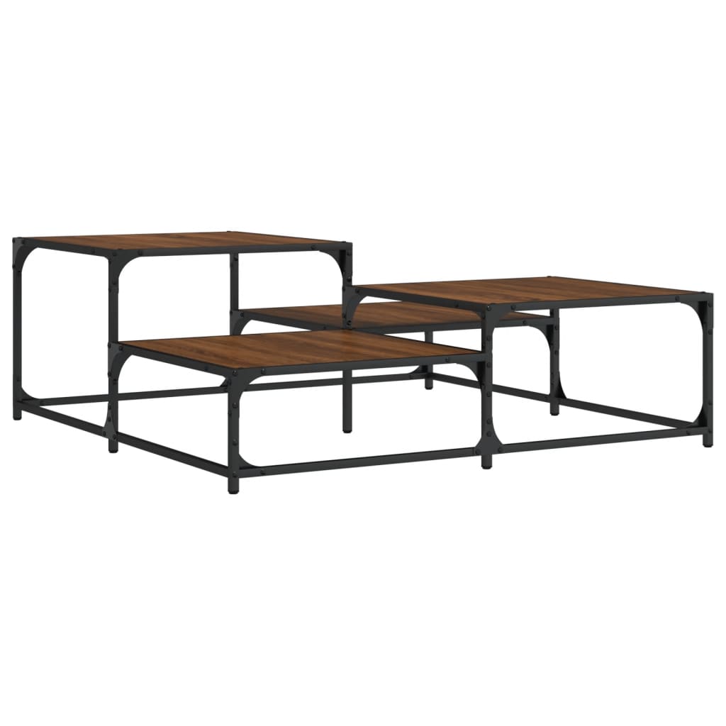 vidaXL Couchtisch Braun Eichen-Optik 107x107x40 cm Holzwerkstoff