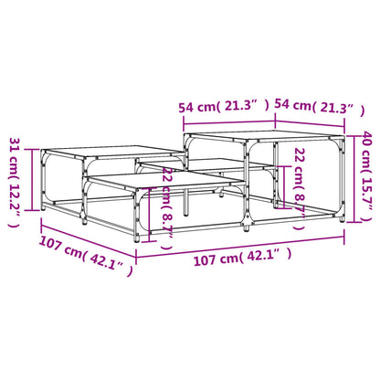 vidaXL Couchtisch Braun Eichen-Optik 107x107x40 cm Holzwerkstoff