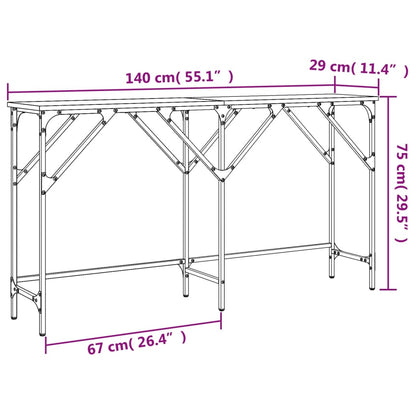 vidaXL Konsolentisch Braun Eichen-Optik 140x29x75 cm Holzwerkstoff