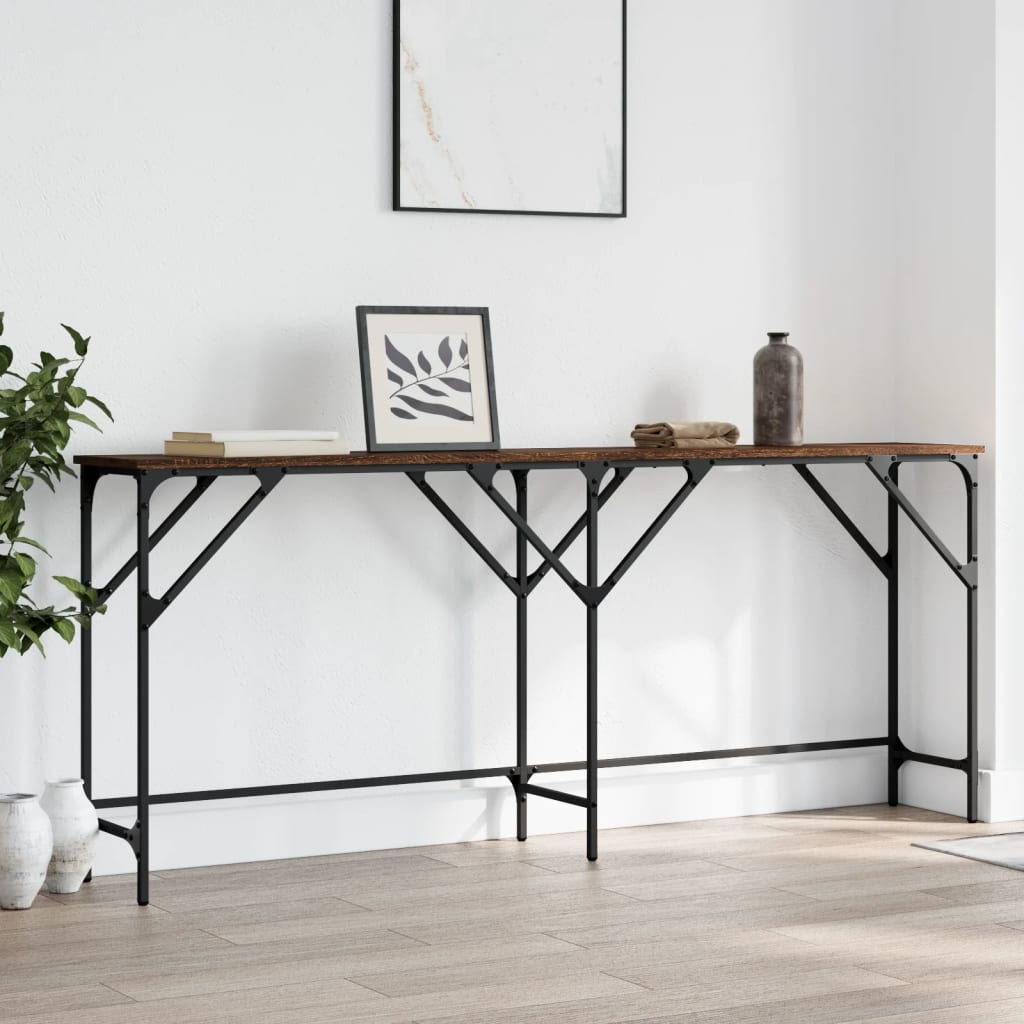 vidaXL Konsolentisch Braun Eichen-Optik 180x29x75 cm Holzwerkstoff
