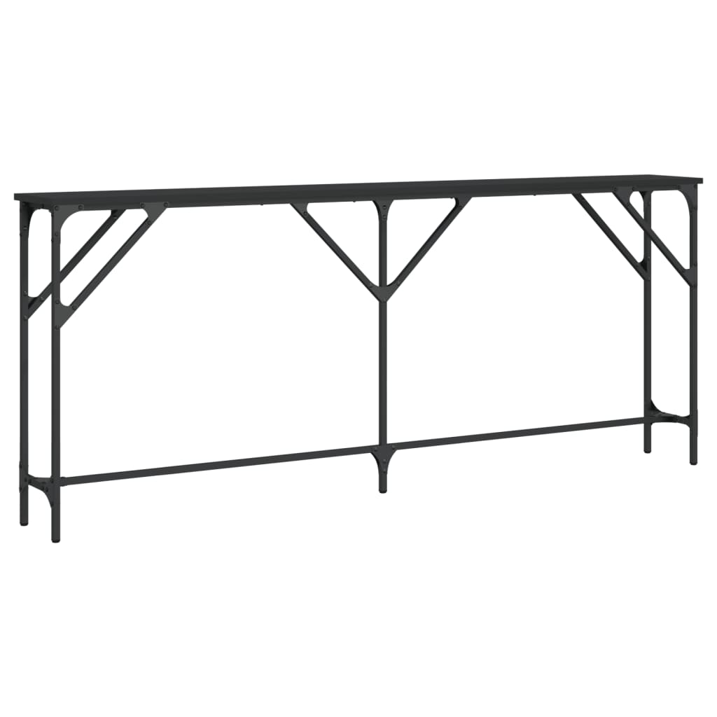 vidaXL Console Noir 180x23x75 cm Bois d'ingénierie