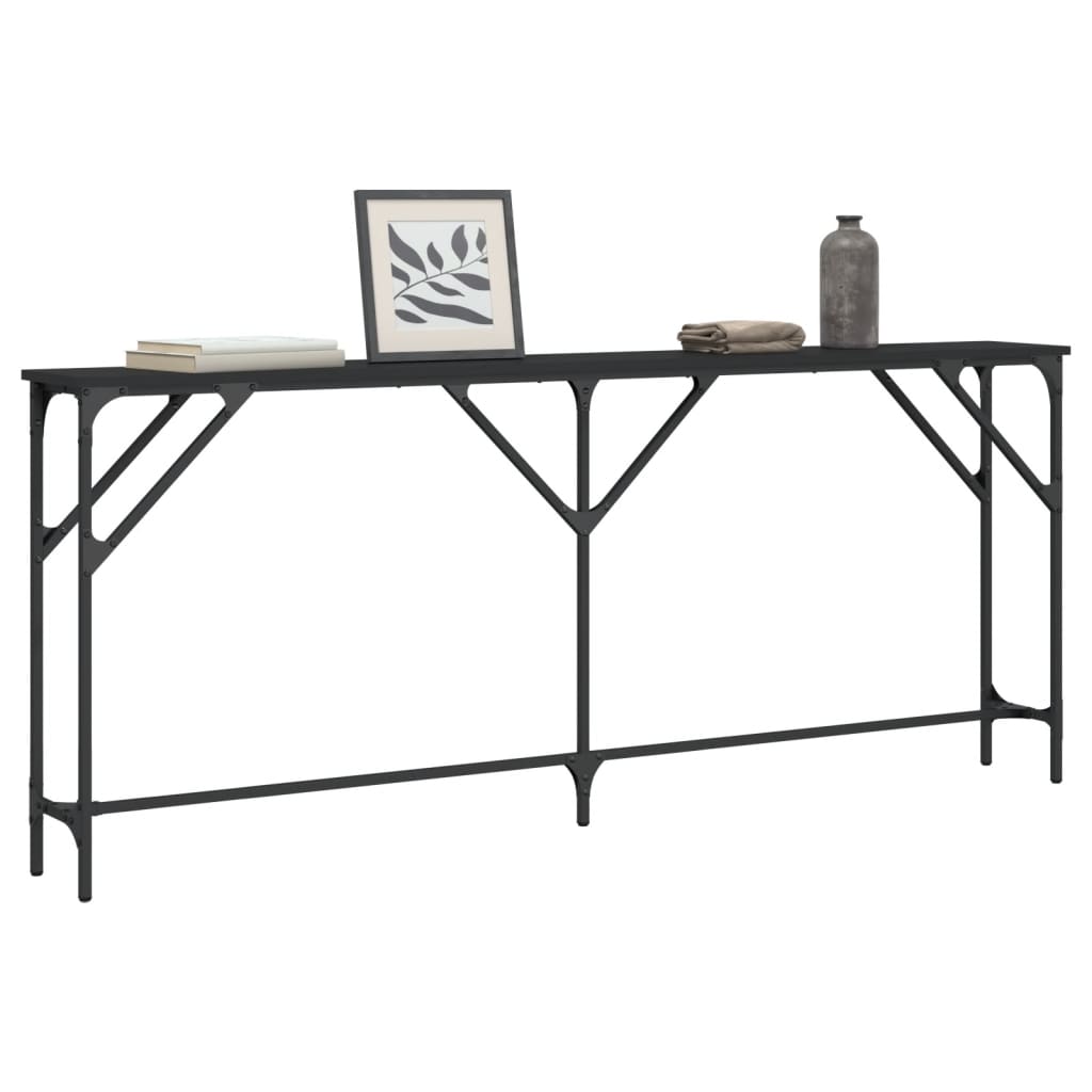 vidaXL Console Noir 180x23x75 cm Bois d'ingénierie