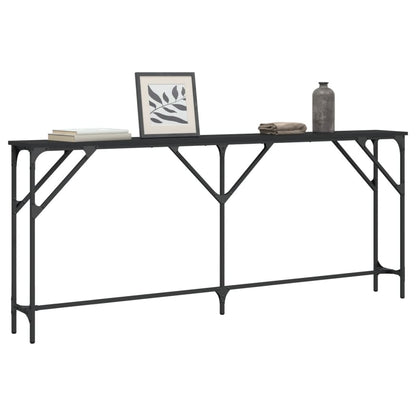 vidaXL Console Noir 180x23x75 cm Bois d'ingénierie