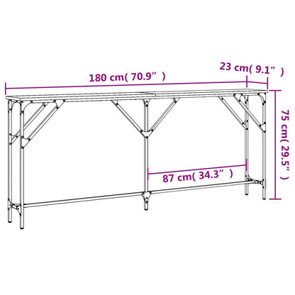 vidaXL Console Noir 180x23x75 cm Bois d'ingénierie