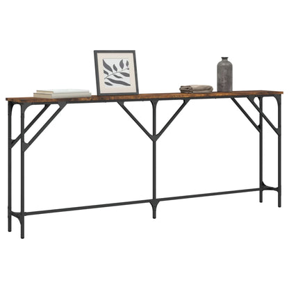 vidaXL Table console chêne fumé 180x23x75 cm en bois d'ingénierie