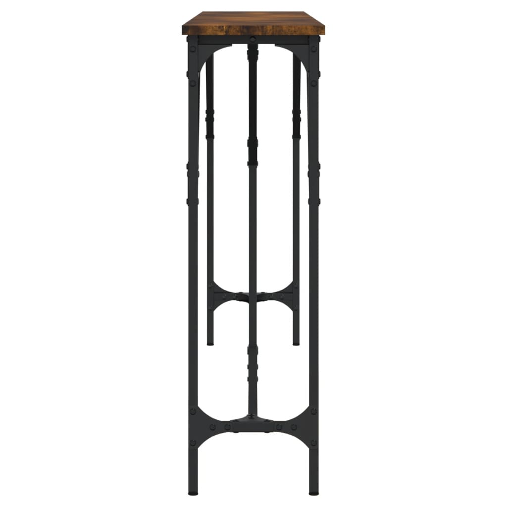 vidaXL Table console chêne fumé 180x23x75 cm en bois d'ingénierie