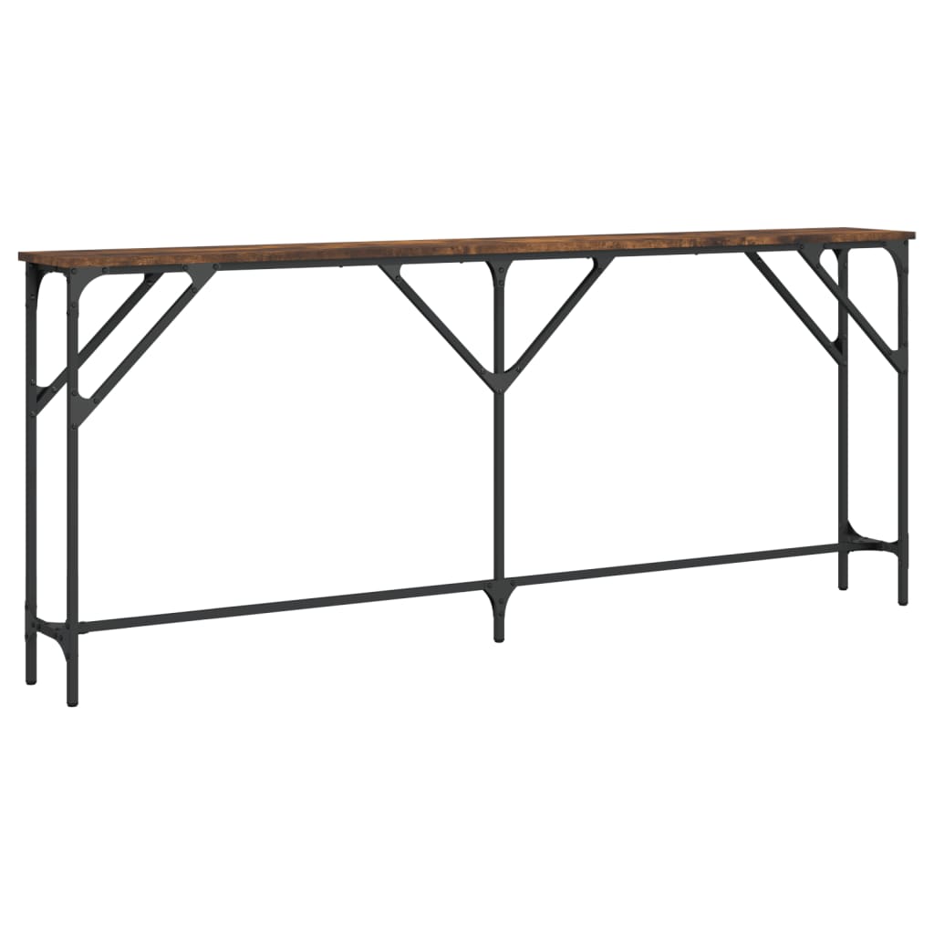vidaXL Table console chêne fumé 180x23x75 cm en bois d'ingénierie