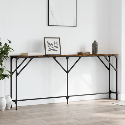 vidaXL Table console chêne fumé 180x23x75 cm en bois d'ingénierie