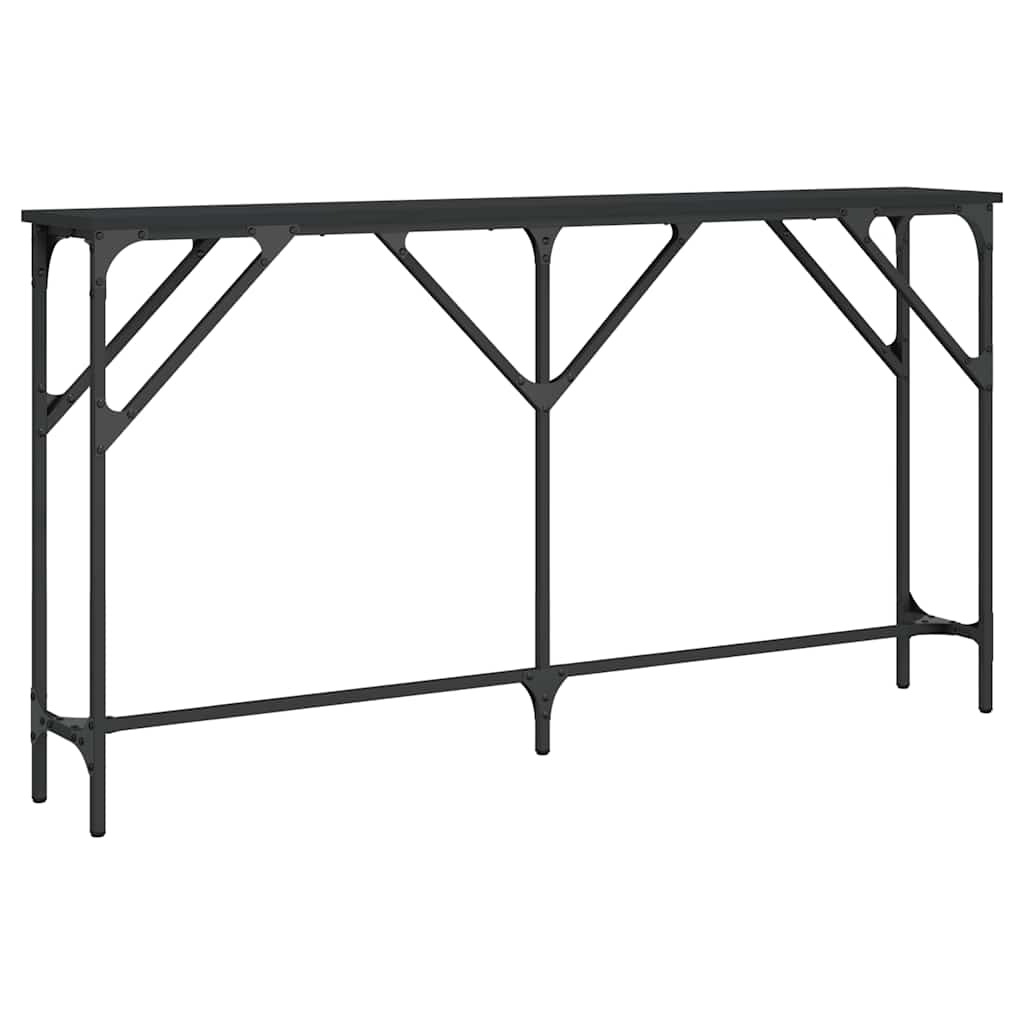 vidaXL Console table Noir 140x23x75 cm Bois d'ingénierie
