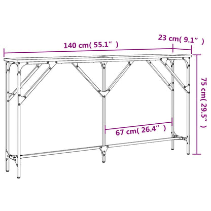 vidaXL Console table Noir 140x23x75 cm Bois d'ingénierie