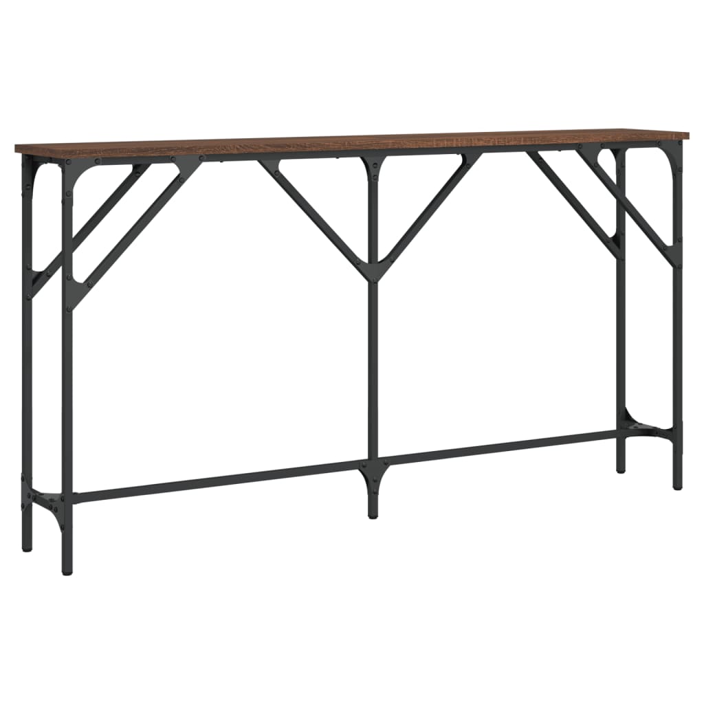 vidaXL Table console aspect chêne marron 140x23x75 cm Bois d'ingénierie