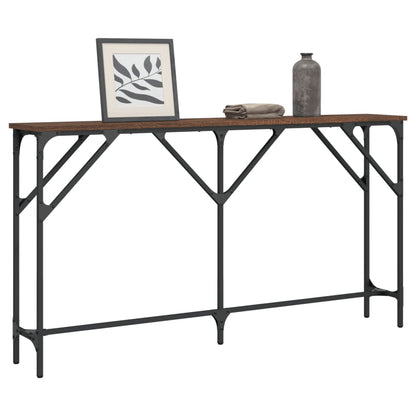 vidaXL Table console aspect chêne marron 140x23x75 cm Bois d'ingénierie