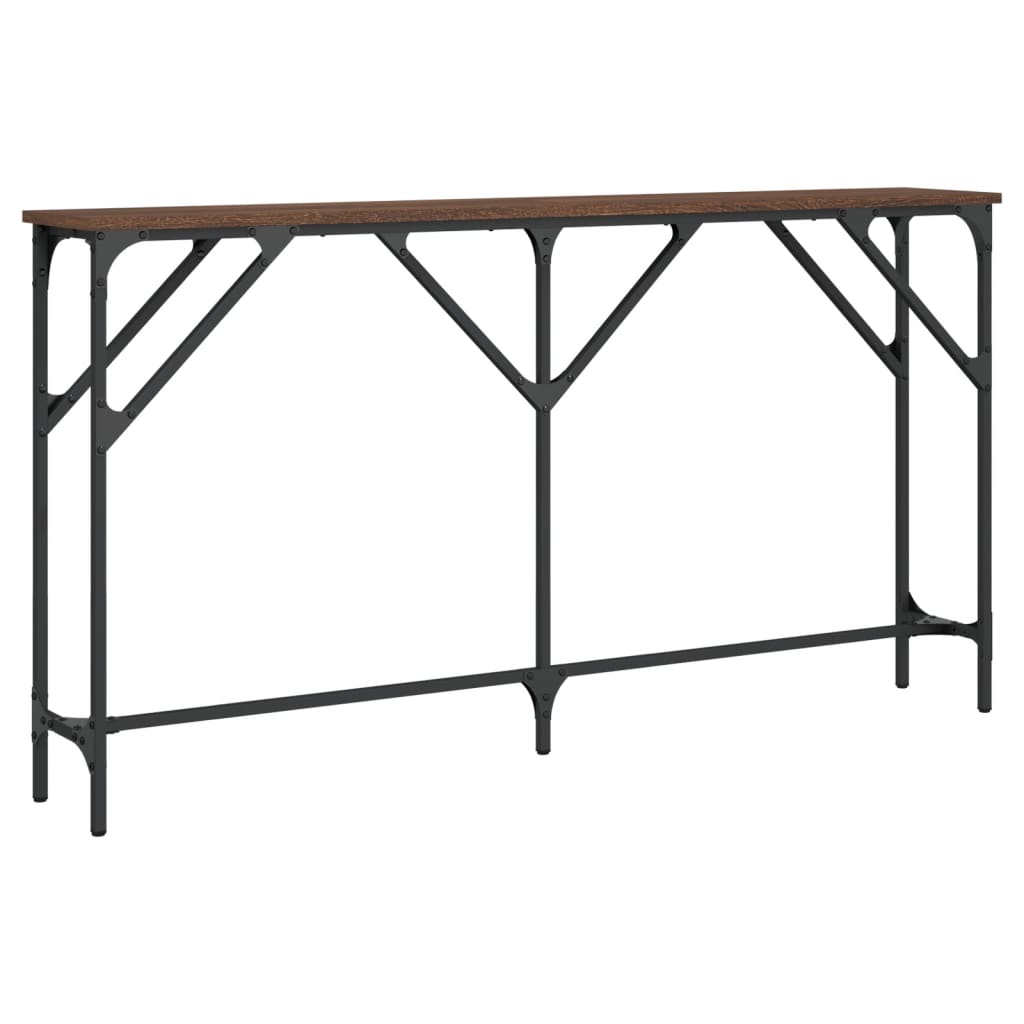 vidaXL Table console aspect chêne marron 140x23x75 cm Bois d'ingénierie