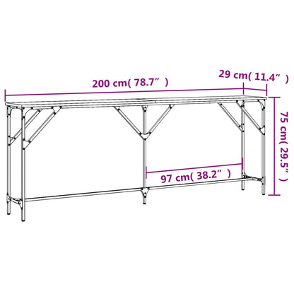 vidaXL Console chêne sonoma 200x29x75 cm Aggloméré