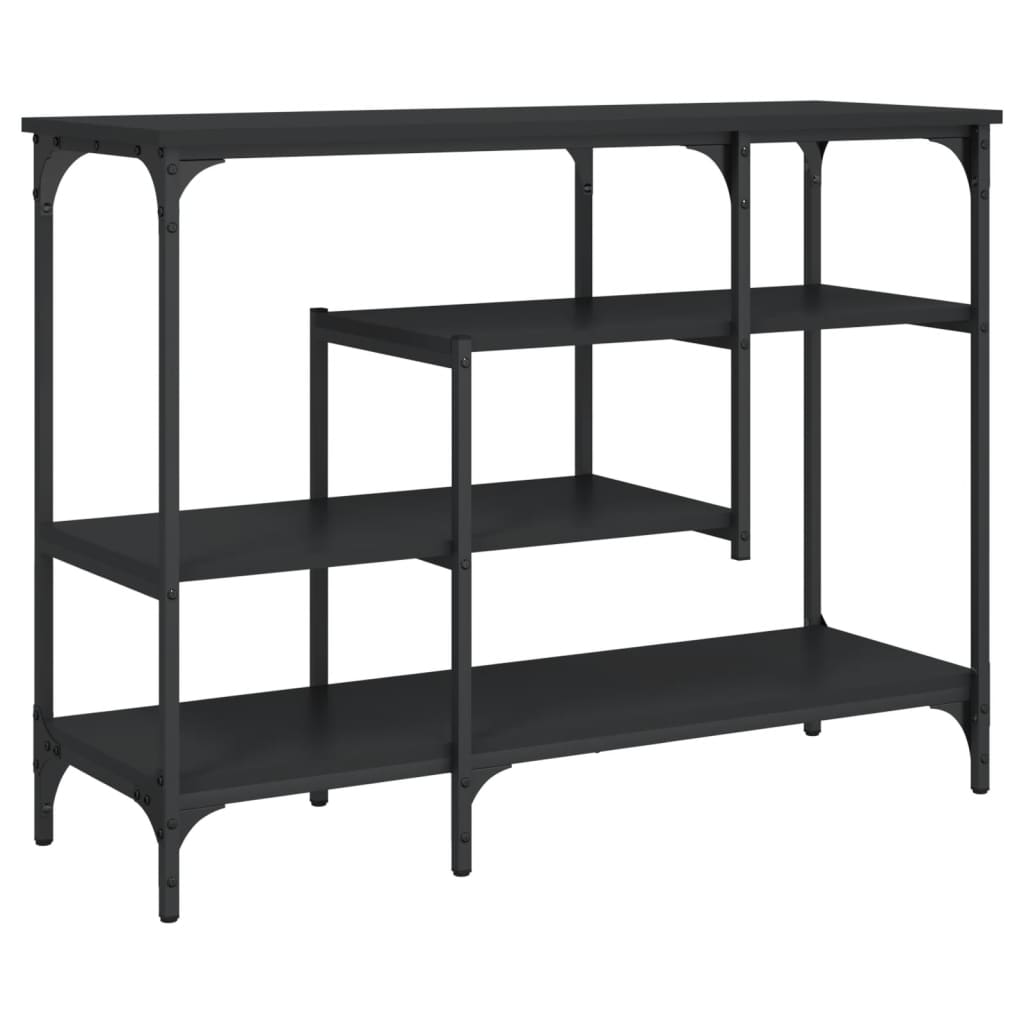 vidaXL Konsolentisch mit Ablagen Schwarz 100x35x75 cm
