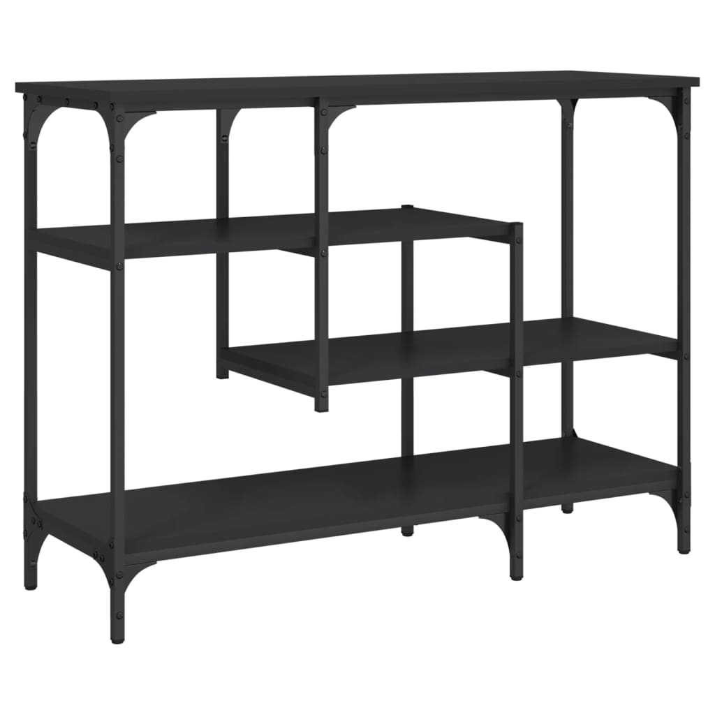 vidaXL Konsolentisch mit Ablagen Schwarz 100x35x75 cm