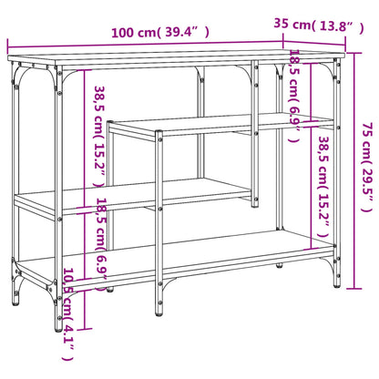 vidaXL Konsolentisch mit Ablagen Braun Eichen-Optik 100x35x75 cm