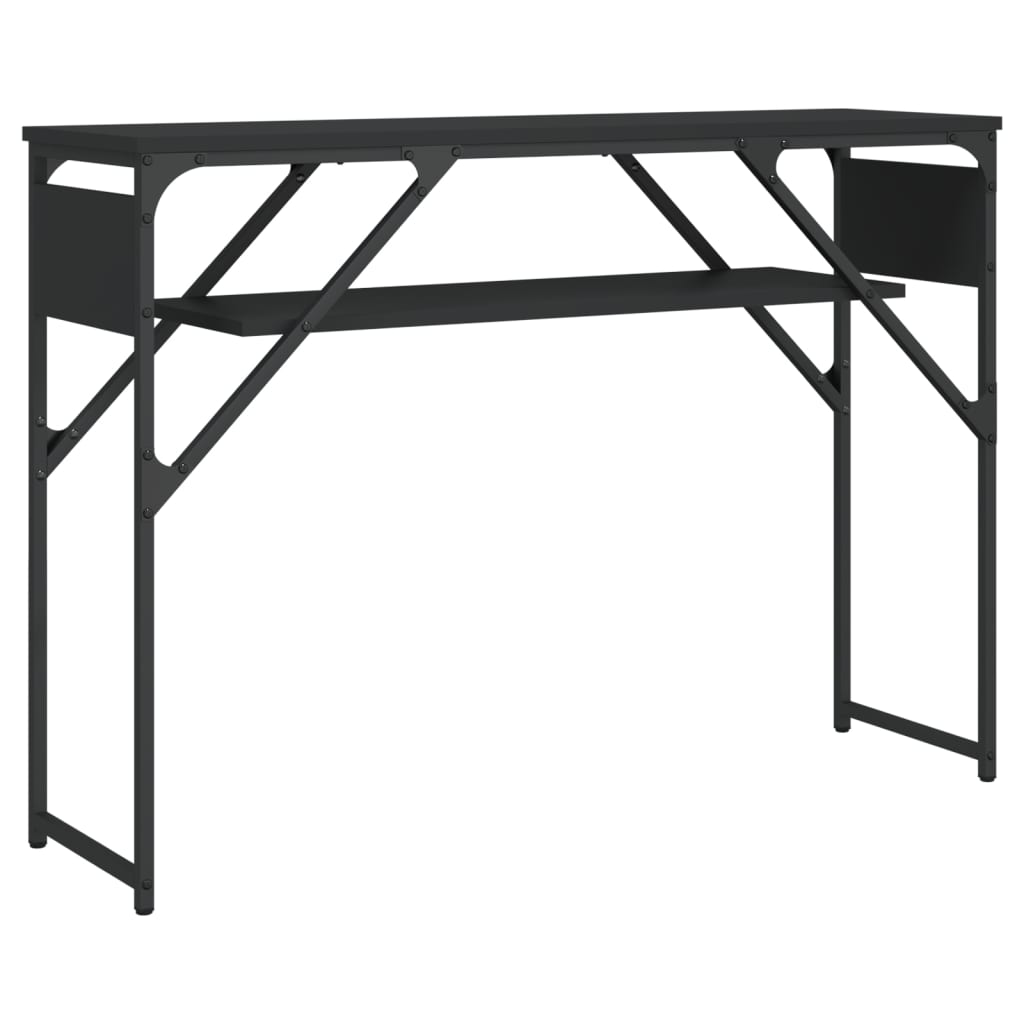 vidaXL Konsolentisch mit Ablage Schwarz 105x30x75cm Holzwerkstoff