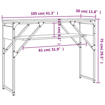 vidaXL Konsolentisch mit Ablage Schwarz 105x30x75cm Holzwerkstoff