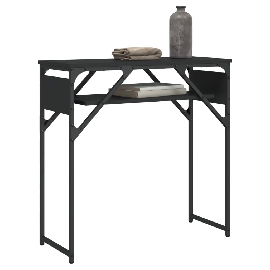 vidaXL Konsolentisch mit Ablage Schwarz 100x29x75cm Holzwerkstoff