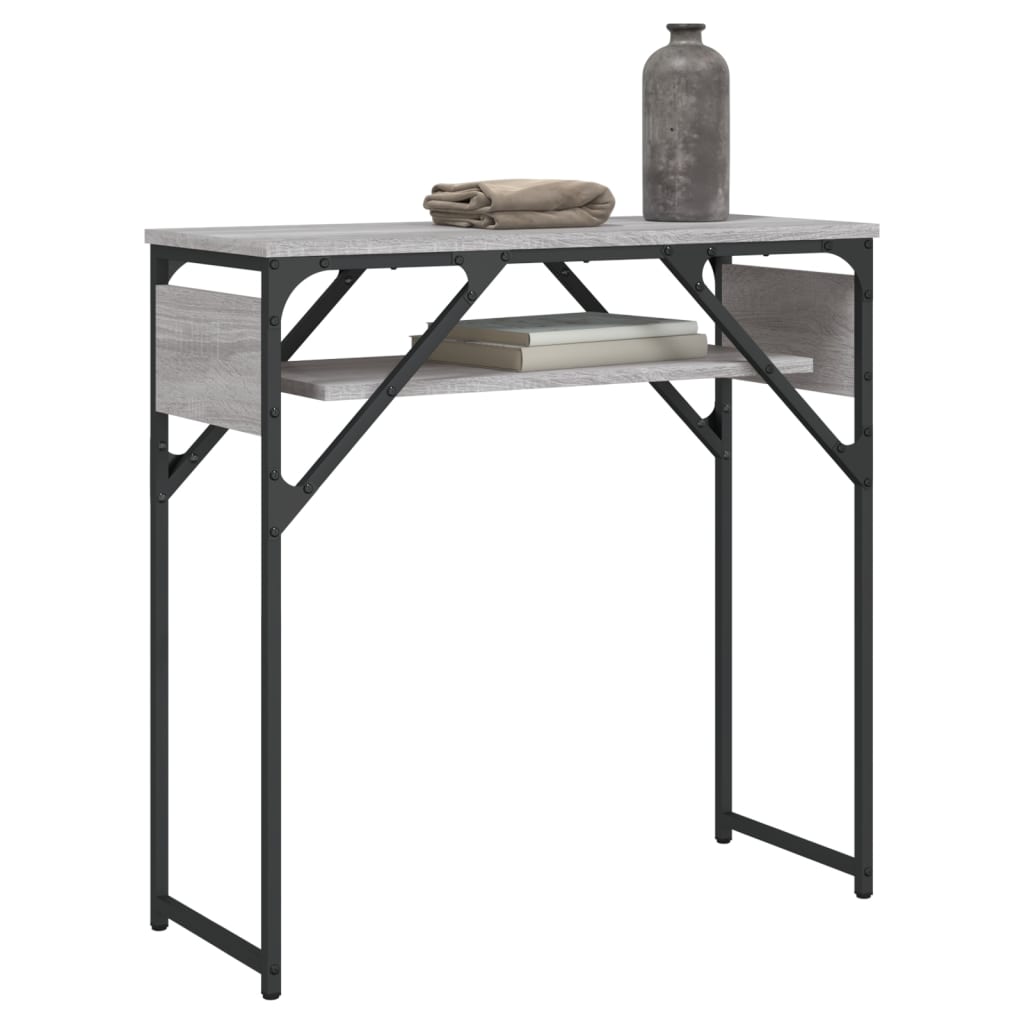 vidaXL Konsolentisch mit Ablage Grau Sonoma 75x30x75cm Holzwerkstoff