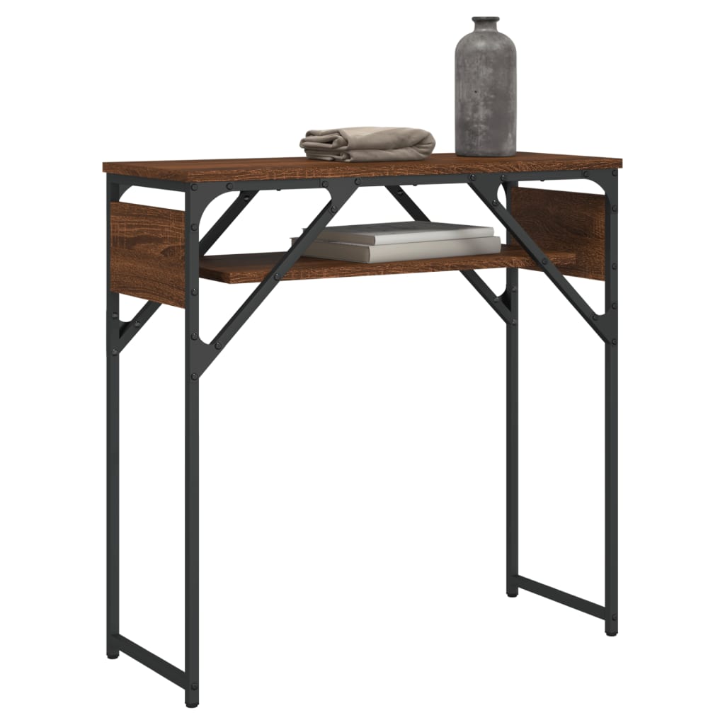 vidaXL Konsolentisch mit Ablage Braun Eichen-Optik 75x30x75cm