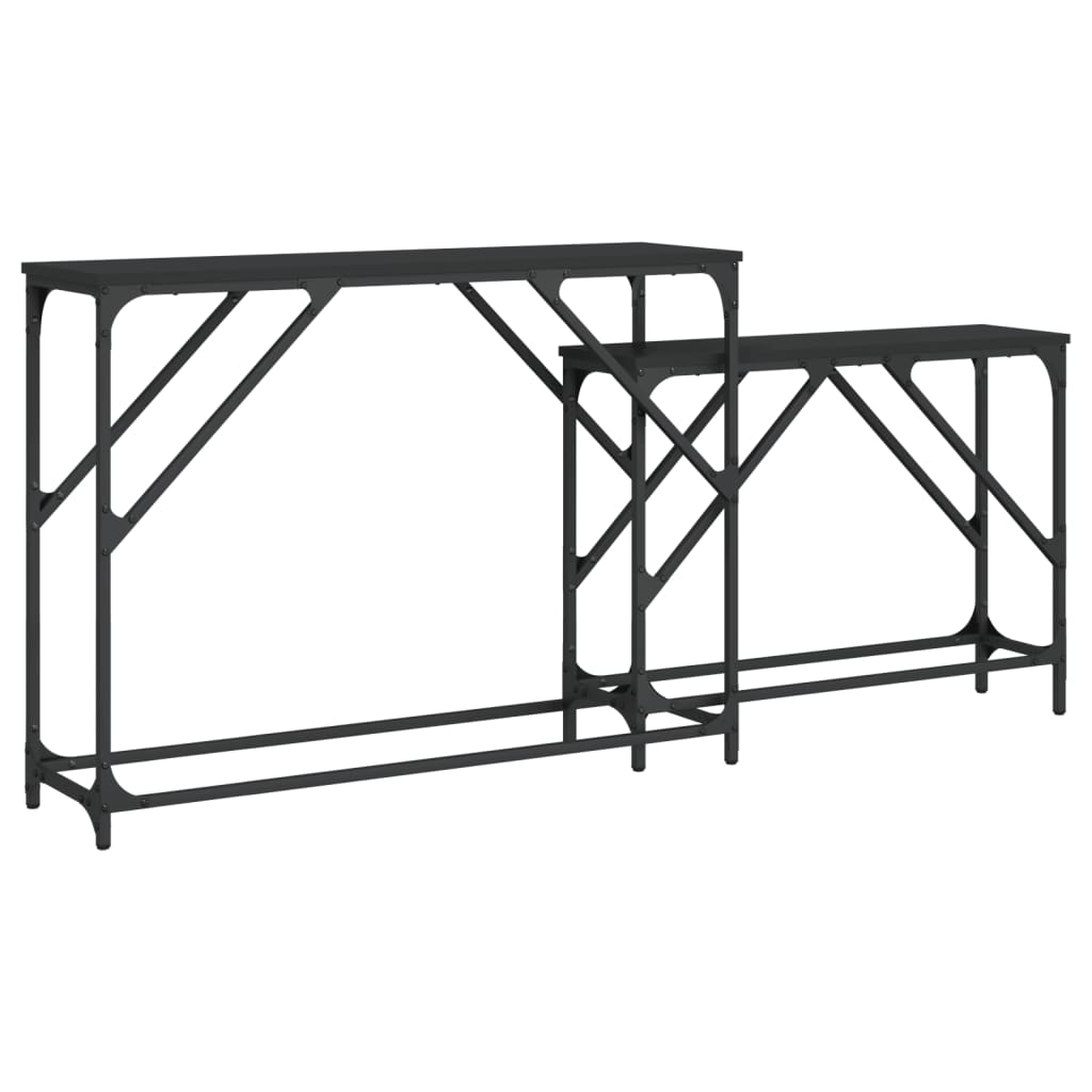 vidaXL Konsolentische 2 Stk. Schwarz Holzwerkstoff