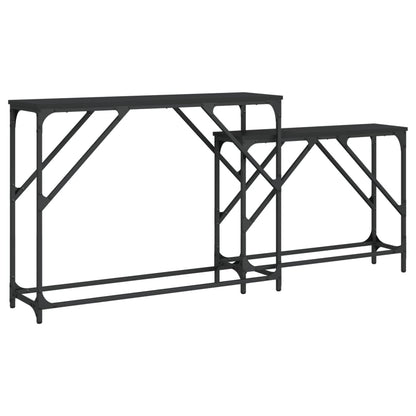 vidaXL Konsolentische 2 Stk. Schwarz Holzwerkstoff